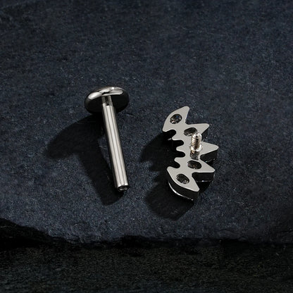 Right Grand ASTM F136 Titanium 5 Marquise CZ Crown Cartilage Earring 16G Cluster CZ Flat Back Helix Stud Nose Piercing Jewelry