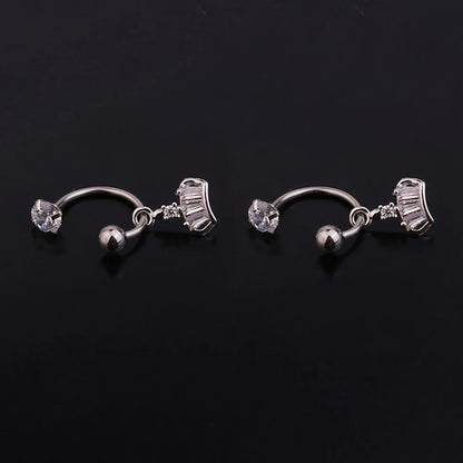1 Pair Stainless Steel Mini CZ Drop Earring Women Moon Flower Tragus Cartilage Helix Hoop Conch Rook Daith Lobe Piercing Jewelry