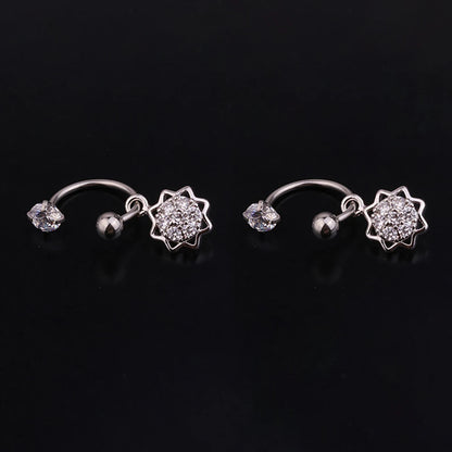 1 Pair Stainless Steel Mini CZ Drop Earring Women Moon Flower Tragus Cartilage Helix Hoop Conch Rook Daith Lobe Piercing Jewelry