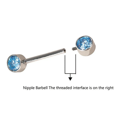 G23 Titanium PIERC Barbell Ring Nipple Ring Barbell Zircon 16/14/12mm Ear Bar Piercing Bar Barbells Nipple Piercing Jewelry