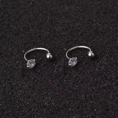 1 Pair Stainless Steel Mini CZ Drop Earring Women Moon Flower Tragus Cartilage Helix Hoop Conch Rook Daith Lobe Piercing Jewelry