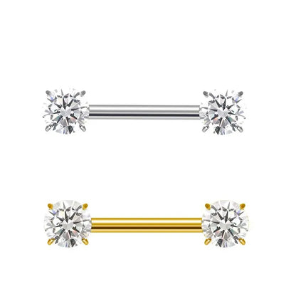 G23 Titanium PIERC Barbell Ring Nipple Ring Barbell Zircon 16/14/12mm Ear Bar Piercing Bar Barbells Nipple Piercing Jewelry