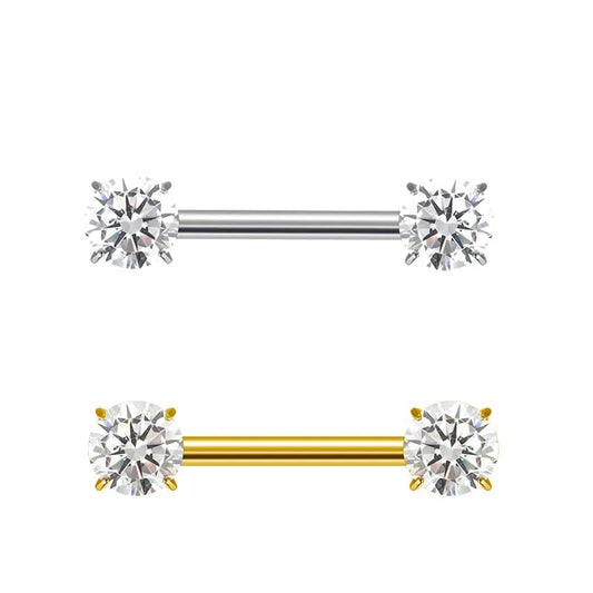 G23 Titanium PIERC Barbell Ring Nipple Ring Barbell Zircon 16/14/12mm Ear Bar Piercing Bar Barbells Nipple Piercing Jewelry