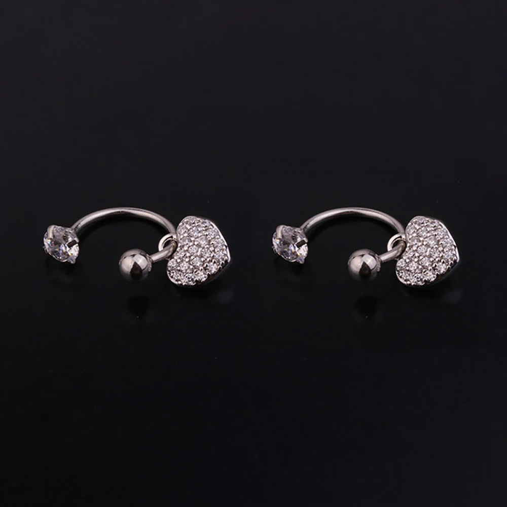 1 Pair Stainless Steel Mini CZ Drop Earring Women Moon Flower Tragus Cartilage Helix Hoop Conch Rook Daith Lobe Piercing Jewelry
