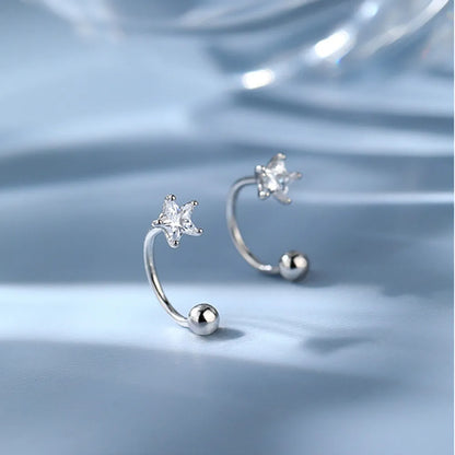 1 Pair Stainless Steel Mini CZ Drop Earring Women Moon Flower Tragus Cartilage Helix Hoop Conch Rook Daith Lobe Piercing Jewelry