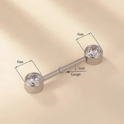 G23 Titanium PIERC Barbell Ring Nipple Ring Barbell Zircon 16/14/12mm Ear Bar Piercing Bar Barbells Nipple Piercing Jewelry